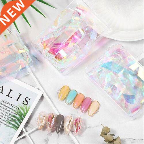 Aurora Glass Foil Nails Decoration Ice Cube Film Sticker