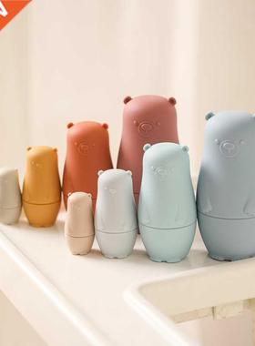 Baby Silicone Russian Nesting Dolls Matryoshka Toys Intellec
