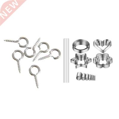 100 Pcs Screw Establishment Clay Rod 10mm - Silver & 20