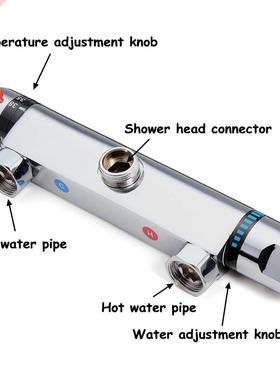 Brass Chrome Bathroom Thermostatic Faucet Mixer Value Dual H