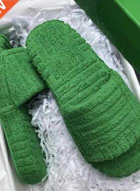 Hot women new luxury one-word thick-soled warm furry women's