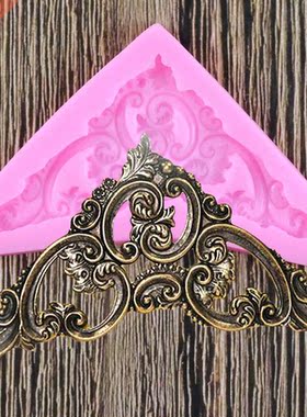 Baroque Scroll Relief Silicone Mold Fondant Chocolate Ca