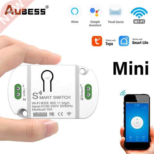 Aubess 16A/10A Tuya WiFi Smart Switch Wireless Remote Smart