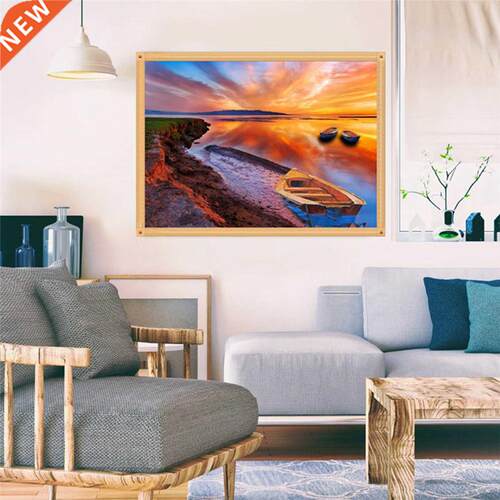 5D Dusk Boat Diamond Painting Diamond Embroidered Mural for