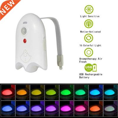 LED Toilet Light PIR Motion Sensor 16 Colors Toilet Seat Nig