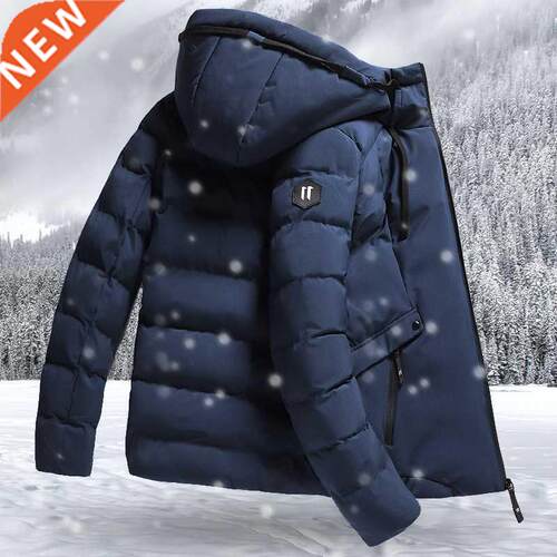 Mens Jacket Hooded Casual Zipper Sreetwear Solid Blue Grey B