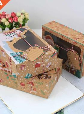 3/6/12Pcs Paper Gift Boxes Christmas Present Muffin Snacks