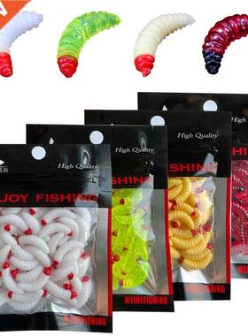 Cebo de Pesca de gusano Larva, cebo flotante suave de gel de