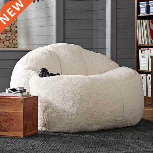 Large Lamb Velvet Fur Bean Bag Sofa Cover No Filler Lazy Sof