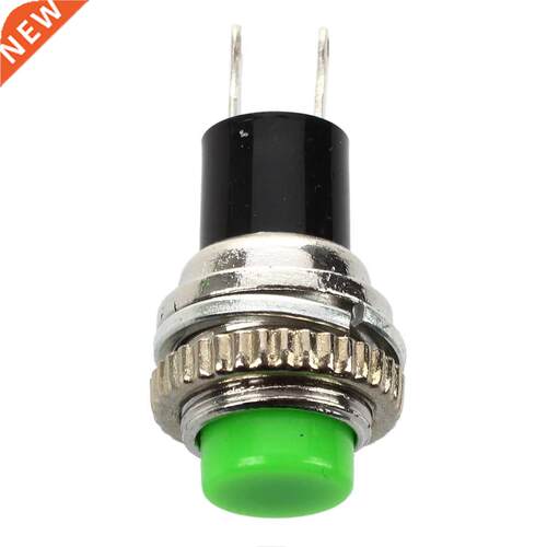 10 Pcs Momentary SPST NO Green Round Cap Button Switch AC 3A