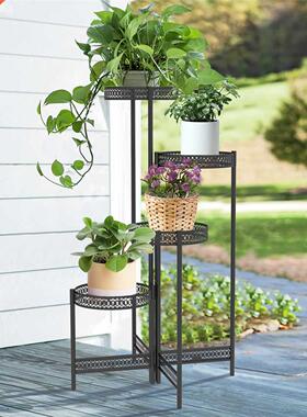 3/4 Tier Metal Plant and Indoor Black Tall Flower Pot Hold