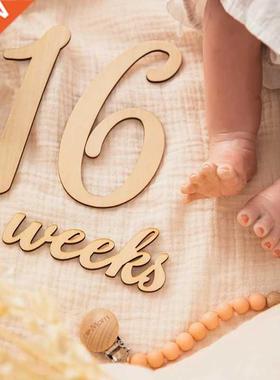 19pcs/Lot Baby Milestone Cards Wooden Photography Milestones