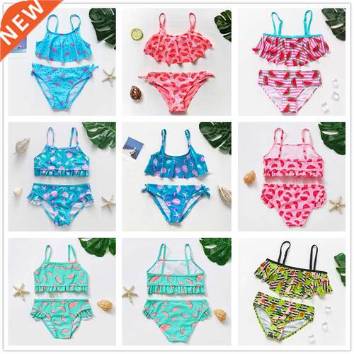 Fruit print Girls Swimwear Two pieces Girls Swimsuit High qu