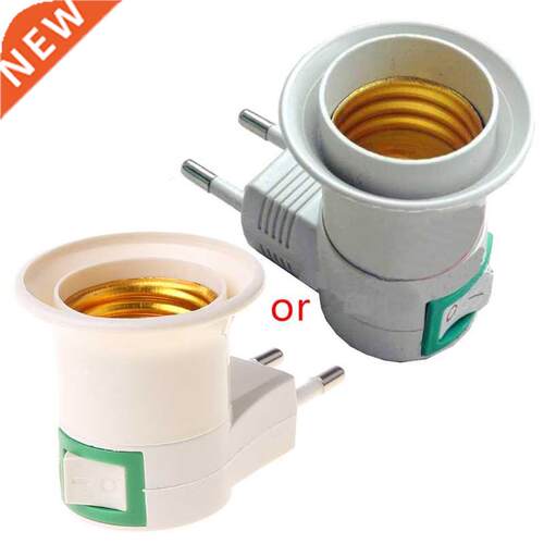 E27 female socket to EU plug adapter with power on-off contr