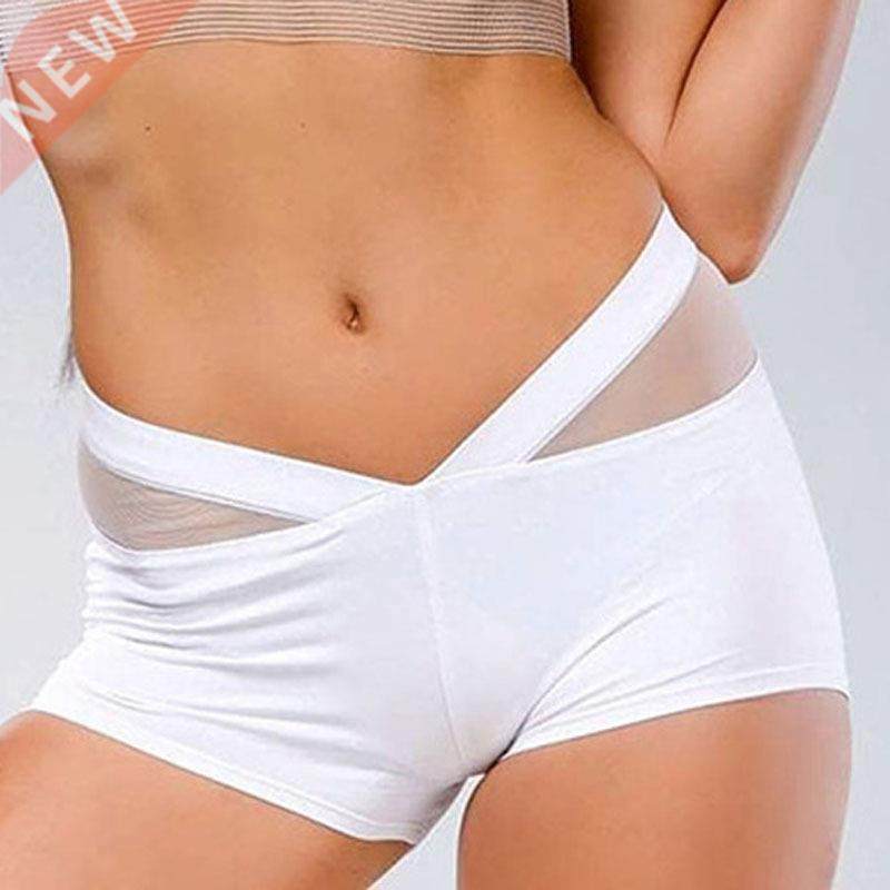 Women Sports Shorts Polyester Skinny Elastic Waist Gym Worko