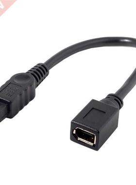 Black IEEE 1394 6Pin Female To 1394b 9Pin Female FireWire 40
