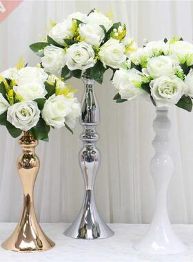 Metal Candle Holders Flowers Vase Candlestick Centerpieces