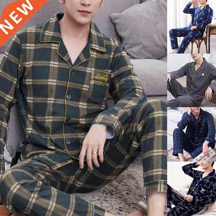 New Men's Pajama Sets spring summer Man Pajamas Set Simple S