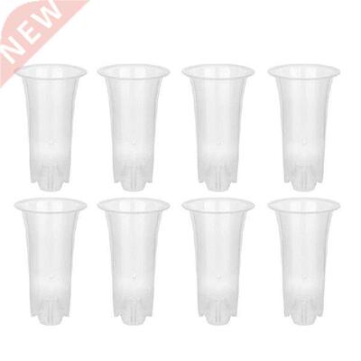 Quality 5 Inch 8Pcs Clear Flower Pot Planter Plastic Orchid