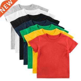 Kids Plain T Shirt ops for Child Boys Girls Baby Toddler Sol