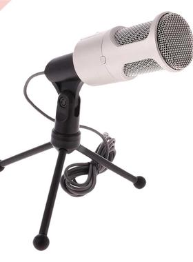3.5mm Desktop Microphone Condenser Mic with Stand for PC Com