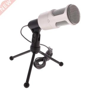 3.5mm Desktop Microphone Condenser Mic with Stand for PC Com