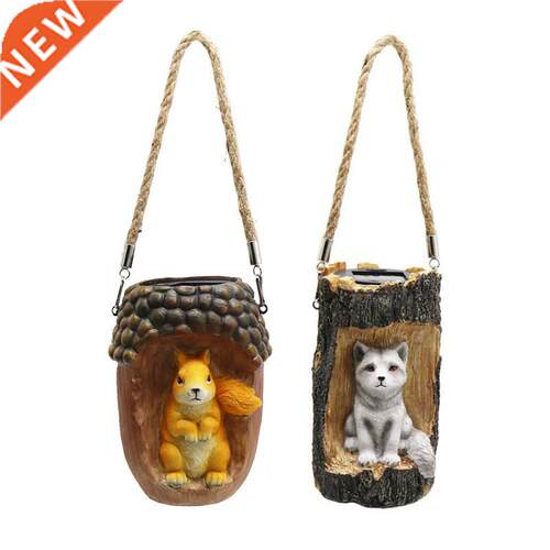 Garden Decoration Solar Led Statue Squirrel/fox Resin Craft