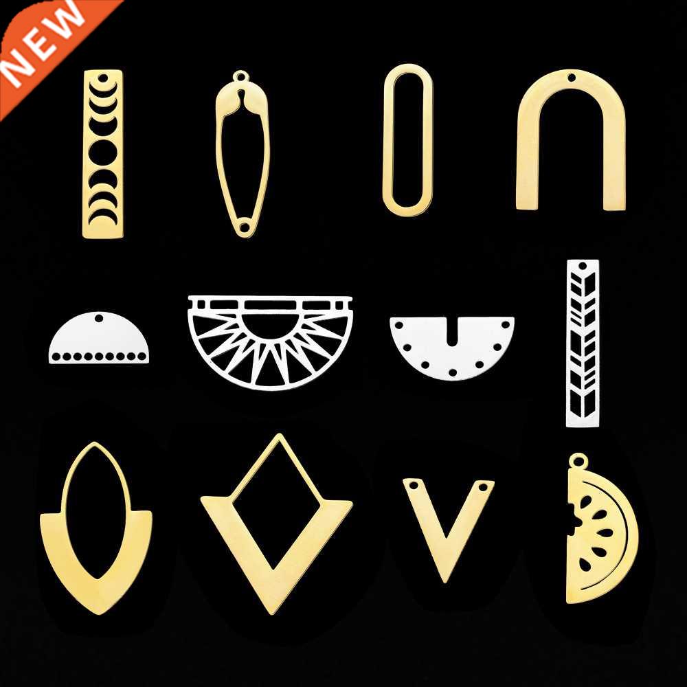 5pcs/lot 100% Stainless Steel Semicircle Bar Charm Pendant f