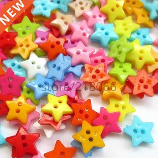 suoja 50PCS Clothes Sewing Accessories 2Holes Star Flatback