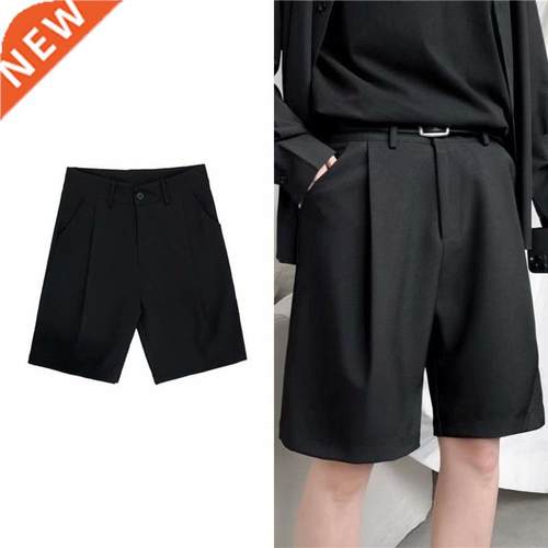 Summer Casual Shorts Men Fashion Solid Color Business Dress