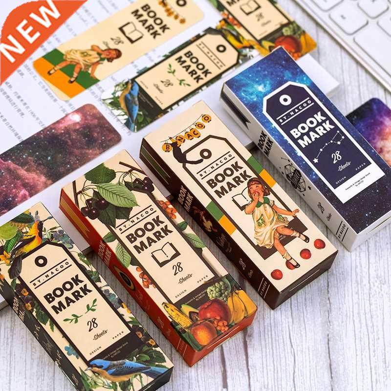 28 pcs/pack retro bookmark for students colored space bookma