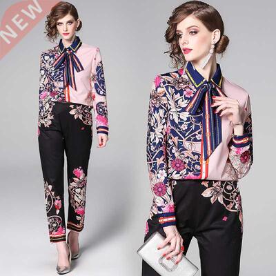 Dropship Spring Summer Fall Runway 2 Piece Womens Sets Retro