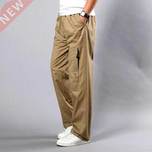Summer Men's Khaki Pants Large Size Straight Fit Big
