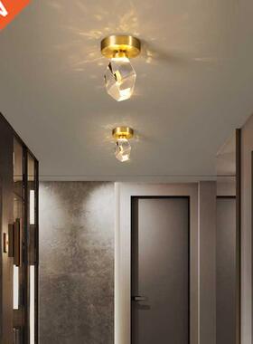 Modern LED Celng Lamp Crystal Lampshade Gold Lghts for