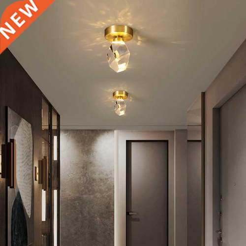 Modern LED Celng Lamp Crystal Lampshade Gold Lghts for