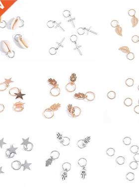 5/10 Pcs Hair Braids Leaves Beads Women Silver Gold Color Hi