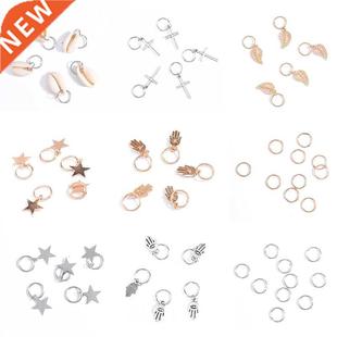 5/10 Pcs Hair Braids Leaves Beads Women Silver Gold Color Hi