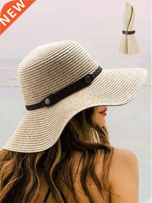 New Sun Protection Rolled Up Straw Hat Soft Shaped Straw Hat