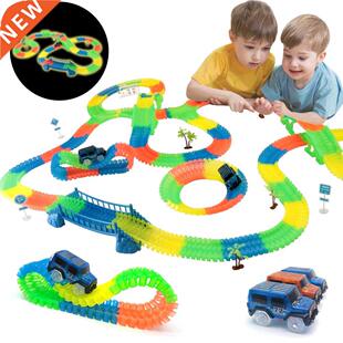 Railway Magical Glowing Flexible Track Car Toys Children Rac