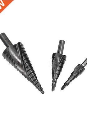 Pack of 3 Step Drill Bits Wood Metal Triangul Handle Hole