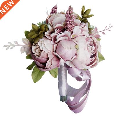 Wedding Bouquet Bride Bridesmaid Peony Hand Holding Flower