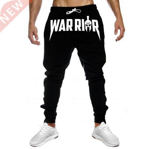 Black Joggers Sweatpants Men Cotton Print Casual Pants Gym F
