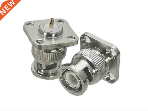 10Pcs Connector BNC Male plug 4-holes Flange Solder Panel Mo