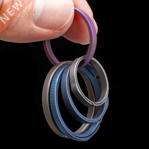 20mm/26mm/33mm Gray TC4 Titanium Alloy Key Ring EDC Outdoor