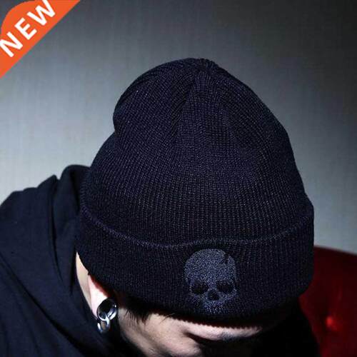 Unisex Winter Cool Cartoon Skull Print Knitted Windproof War