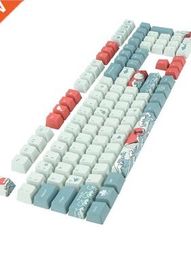 5 Sides Dye Sublimation 108 Ukiyo e Sea Waves Keycap Mechan