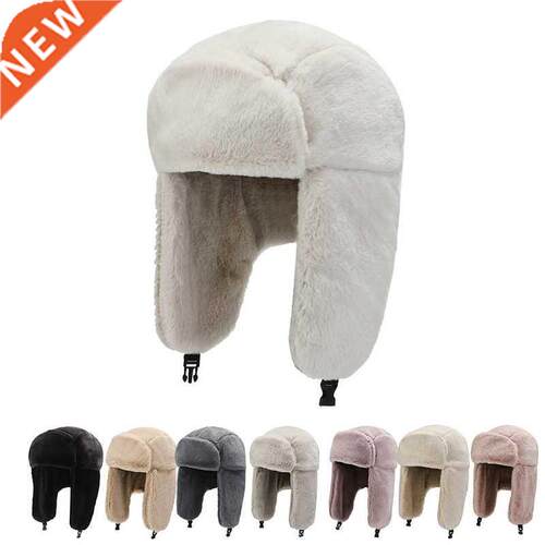 Fashion Bomber Hats Faux Fur Warm Thicken Earflap Caps Autum