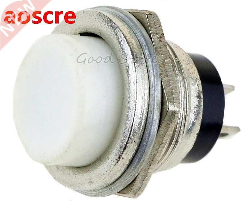 5PCS DS-212 Momentary SPST NO White Round Cap Push Button Sw