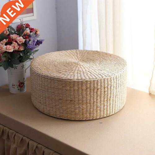 Japanese-style Cushions Antique Natural Straw Woven Round