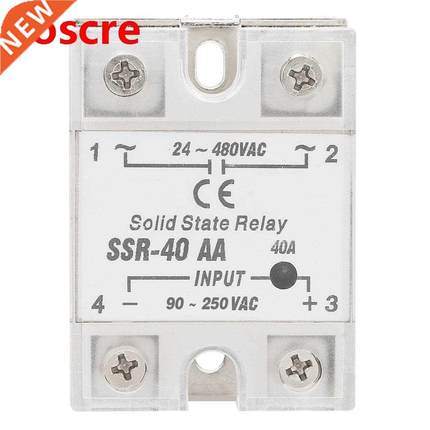 SSR-40AA 40A Solid State Relay Module AC-AC Input 90-250V AC